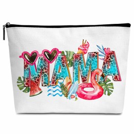 Gifts for Mama, Summer Cosmetic Makeup Bag with Zipper for Women, Mother's Day Birthday Gifts for Mom, Mama Gifts Makeup Organizer from Kids - D11