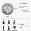 20Pcs Round Gobos Kit for Optical Snoot,66mm/2.6in Metal Plate Patterns