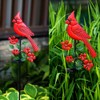 Cardinal Decor Garden Stake,Solar Metal Red Cardinal, Cardinal Bird Figurine