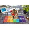 YUMOMO Indian Tapestry Yoga Towel, 100%-cotton Rainbow, 59" (150cm) long