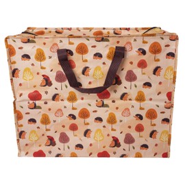 Happy Planet Giftshop Large Jumbo Storage Bag with Zip 58 x 47 x 30cm 80l (Hedgehogs Design) (Single - Multipacks Available)