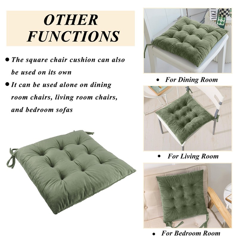 FlyGulls Rocking Chair Cushions Indoor Velvet Chair Pads High Back