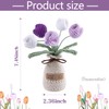 Framendino, Cute Crochet Woven Tulips Finished Hand Simulation Plant Flowers