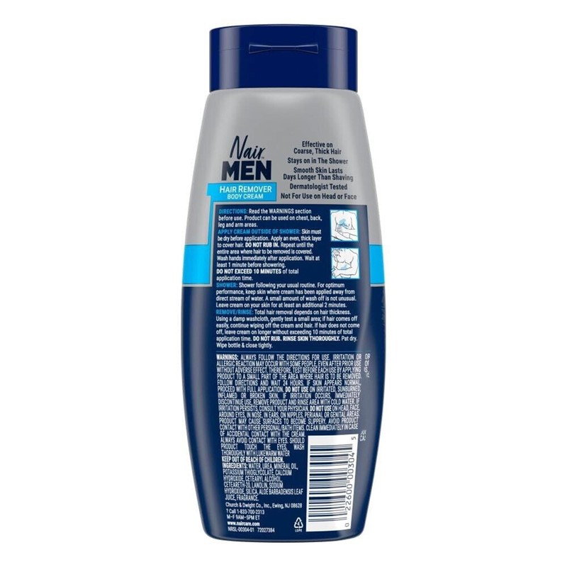 Nair Men Hair Removal Body Cream, 12 Ounce (Pack of