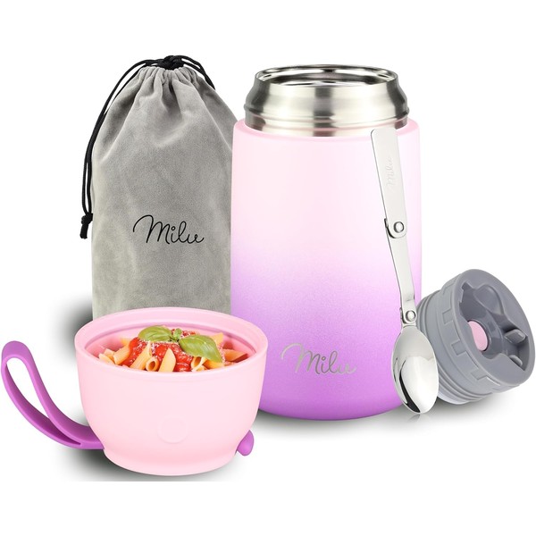 Milu® Thermo Food Flask 800ml - Stainless Steel Insulated Container