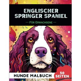 Englischer Springer Spaniel Malbuch für erwachsene: 50 lustige & einzigartige Hunde-Malvorlagen für Therapie, Stressabbau, Entspannung und Achtsamkeit