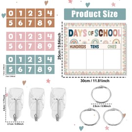 Boho Bulletin Board Decoration Days of School Posters for Classroom Calendar Bulletin Board Wall Decor with Number Cards for Preschool Kindergarten 1st Grade Students Kids Teacher School Supplies