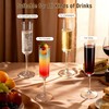 Plastic Champagne Flutes, Disposable Stemless-Look Glasses with Long Stems, Clear