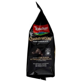 Loacker Quadratini- Dark Chocolate Wafer Cookie, 8.82 oz per bag (pack of 4)