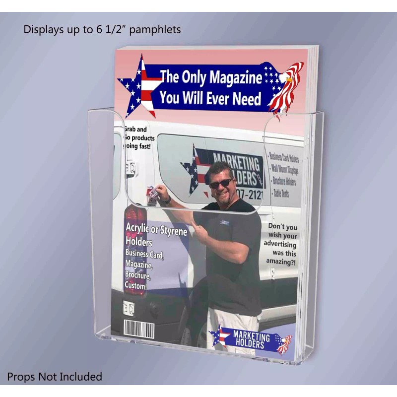Marketing Holders Suction Cup 6.5"W Bifold Brochure Booklet Holder Window