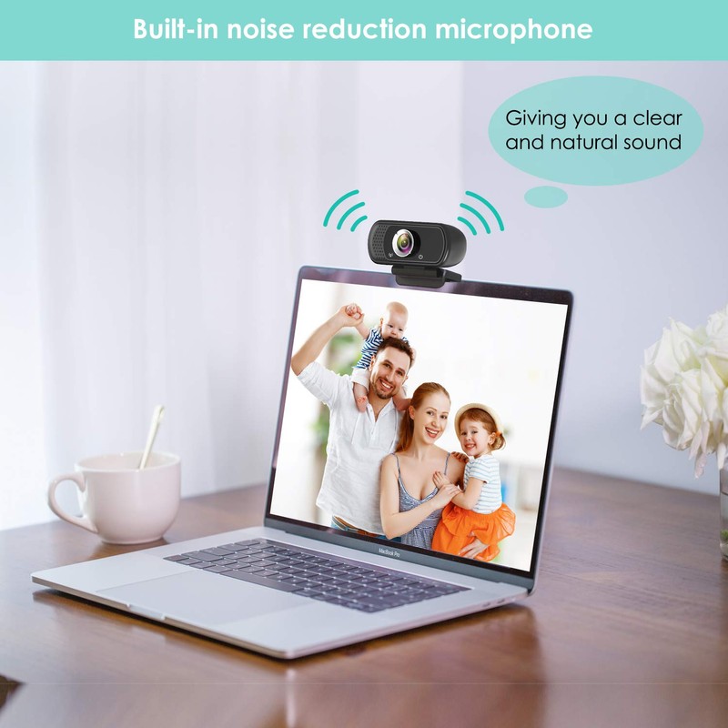HD Webcam 1080P with Microphone, PC Laptop Desktop USB Webcams,