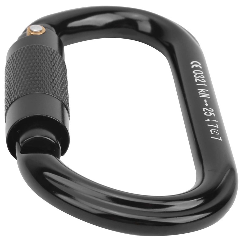 Hilitand OXAD02 Aluminum O Shaped Carabiner with Safety Ring, Breaking