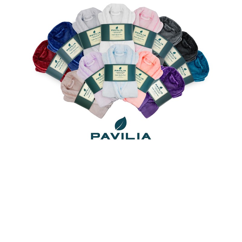 PAVILIA Robes For Women, Fleece Soft Fluffy Bathrobe, Plush Cozy