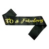 NAUXIUDSJS 30 Fabulous Sash, 30th Birthday Sash, Black Satin Sash