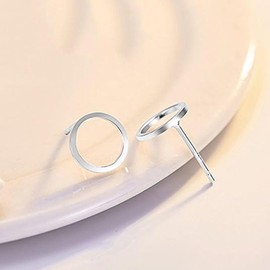 Gold Stud Earrings for Women Geometric Minimalist Earrings Simple Stud Earrings for Girls Circle Bar Earrings Dainty Jewelry Gifts for Women Girls