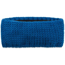 styleBREAKER 04026051 Women's Headband in Fine Crochet Look Plain Thermal Fleece Lining Plain Winter Headband Colour: Cobalt Blue