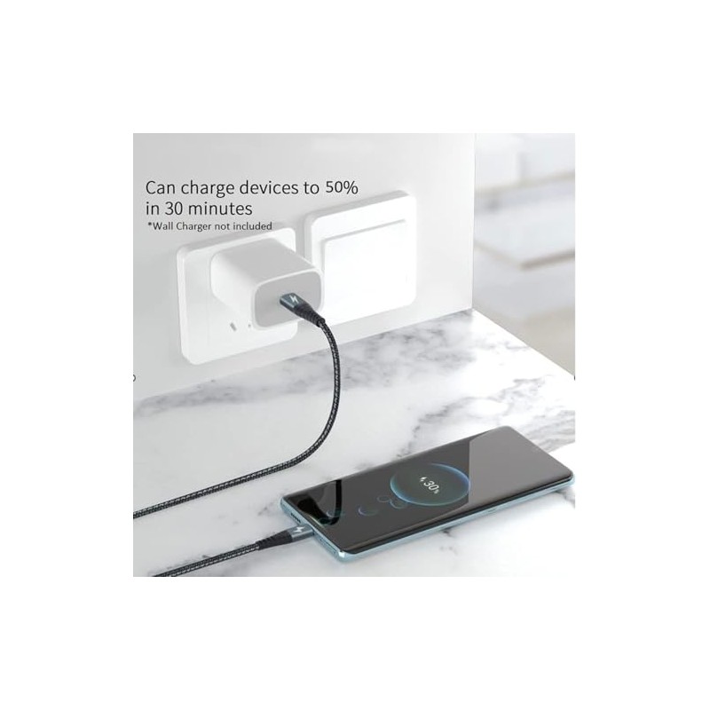 Paquete de 3 cables USB C a USB C, 60