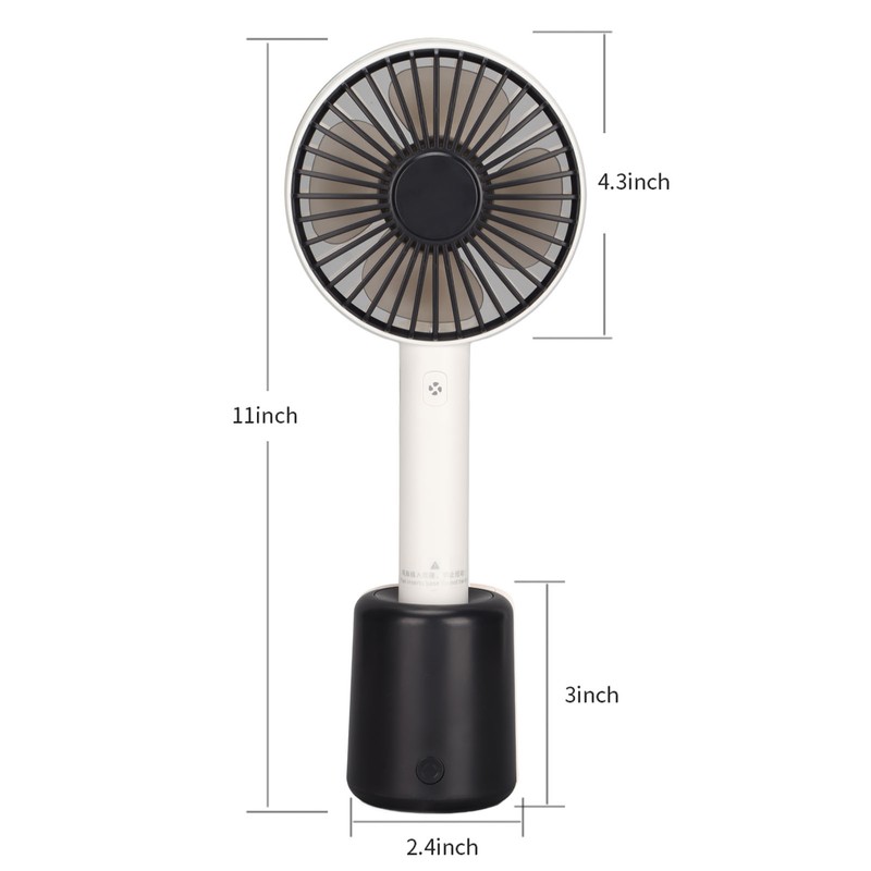 Portable Handheld Fan 3 Levels Automatic Shaking Head USB Rechargeable