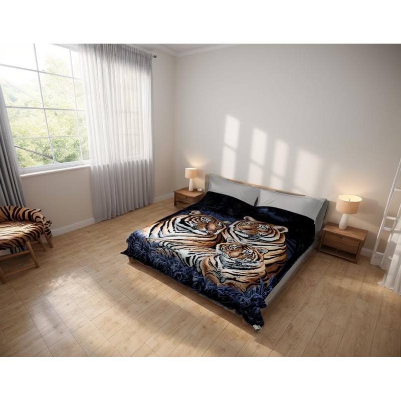 SOLARON Original Heavy Mink Plush Korean Durable Blanket (Navy 3