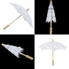 Bridal Umbrella Lace Cotton Embroidery Handmade Parasol Umbrella Wedding Supply(White
