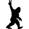 Bigfoot Peace Sign Hand Sasquatch Peace Symbol Vinyl Cutout Rub