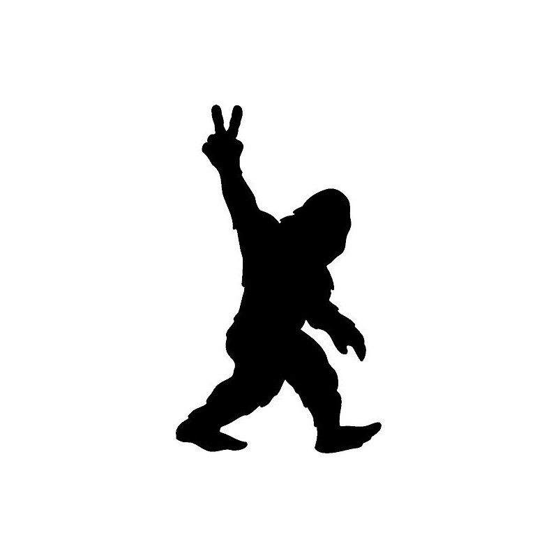 Bigfoot Peace Sign Hand Sasquatch Peace Symbol Vinyl Cutout Rub