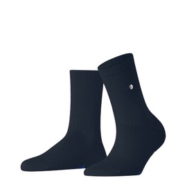 Burlington Women's Fleet Street W So Cotton Plain Socks, Blue Navy 6120