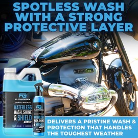 Flowgenix™ Waterless Car Wash Spray - Grand Finale - Motorcycle Cleaner & Car Wax Spray Polish (1 Gal or 128 oz) - Ceramic Coating - Quick Detailer Spray to Make Your Vehicle Shine