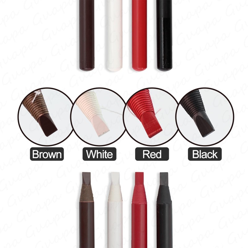 Microblading Accessories, Waterproof Eyebrow Pencil, 6-Piece Eyebrow Lip Mapping Pen
