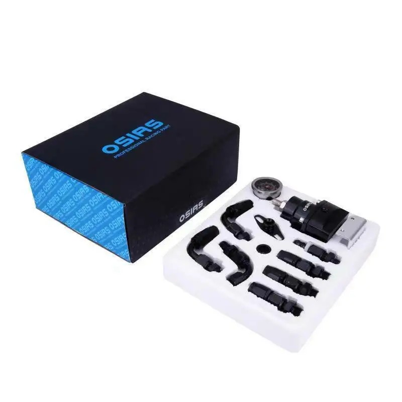 OSIAS Black Adjustable Fuel Pressure Regulator Kit an 6 Fitting