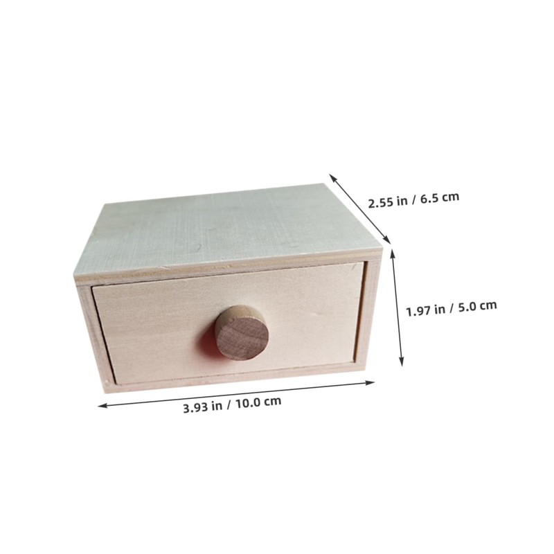 OSALADI 2pcs Wooden Storage Case High Capacity Drawer Organizer for