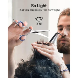 Hair Cutting Scissors, ULG Professional Hair Scissors 6.5 inch Right-Hand Razor Edge Barber Scissors Salon Hair Cutting Shears Hand Sharpened Blue