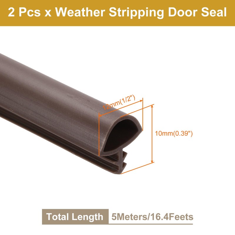 PATIKIL Window Weather Stripping Door Seal, 2 Pack 1/2" Wide