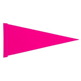 Solid Pink Pennant Flag with 24" Wooden Stick Pole
