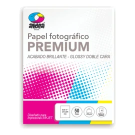 5 Pack Papel Fotográfico Glossy Doble Cara Carta 200gr 250pz Color Blanco