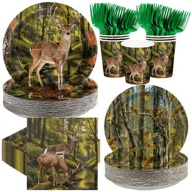 250Pcs Deer Hunting Party Decorations for Men Women, Serves 50