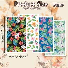 OLYCRAFT Plant Clay Transfer Paper 4 Designs 24 Pieces Transfer Paper for Polymer Tropical Flowers Polymer Clay Transfer Sheets Monstera Deliciosa Small Transfer Paper for Clay Earrings