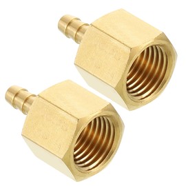 Kozelo Pack of 2 Brass Hose Barbed Fittings Adapter Connector 1/8" Hose Barb to 1/4" NPT Female Fittings for Home Machines, Massage Bathtubs, and Irrigation Systems