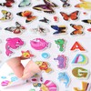 3D Stickers for Children, Dino Butterfly Letter Ocean Fish Stickers