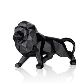 Wisifayardin Abstract Geometric Lion Sculpture, Resin Animal Figurine for Coffee Tables, Bookshelves, Home Decor