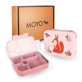 MOYO Children's Lunch Box in Pink, Airtight & Leak-proof Lunch Box, High-Quality & Stylish Lunch Box with Snack Fork, Dishwasher-Safe Lunch Box with Compartments, BPA-Free Snack Box for Children