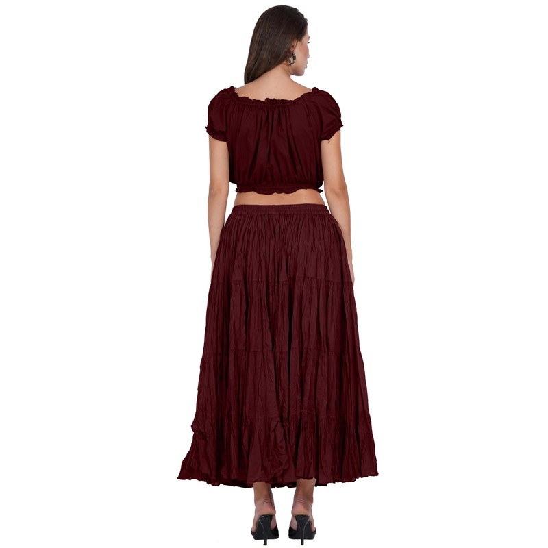 Wevez - Falda de algodón de color liso para mujer,