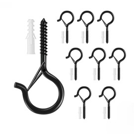 Dinghaole 8pcs Metal lamb's Eye Hooks Spring Button Hooks Q-Shaped Spring Hooks Screw Hooks Colour Light Hooks Hanging Hooks