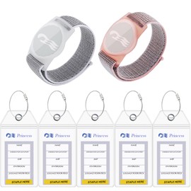 2 Packs Princess Medallion Holder Compatible with Princess Medallion, 5 Pack Cruise Luggage Tag Holder (Grey-Pink)