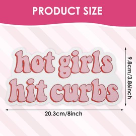 Mabor Funny Car Stickers Hot Girls Hit Curbs Bumper Stickers for Cars Vinyl Waterproof Car Stickers for Women Girls Pink Car Decals Stickers for Trucks Automotive Window Laptop Suitcase