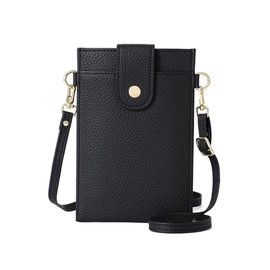 Capprecier Smartphone Shoulder Bag, Women's, Smartphone Pouch, Shoulder Bag, Smartphone Pochette, Sacoche, Cell Phone Pouch, Diagonal, Small, Mini, Lightweight, Vertical, Cute, Fashionable, Black