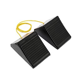 MaxxHaul 50012 Rubber Wheel Chock With Rope - 8" x 5" x 4" - 2 pack,