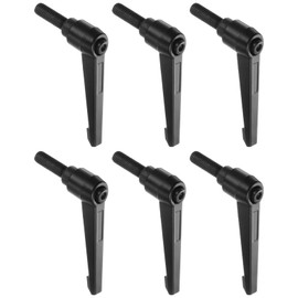 TA-VIGOR 6Pcs Adjustable Clamping Lever Handles, M10 x 25mm Locking Quick Release Push Button Ratchet Screw Knobs, Aluminum Alloy Male Thread Stud Bolts Handle for Machinery & Equipment