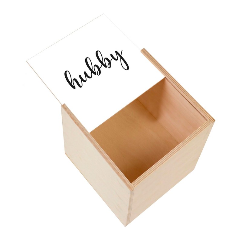 Fabulous Holzkiste – Hubby Kalligraphie der Bräutigam (10 x 10