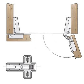 35mm-105 Degrees Clip-On Soft Closing Hinge Full Overlay Type with Mounting Plate and Euro Screws Kitchen Cabinet Door Hinges (Pack of 2)